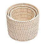 Alternate image 4 for Honey-Can-Do&reg; Round Rope Nesting Baskets in Natural//White (Set of 3)