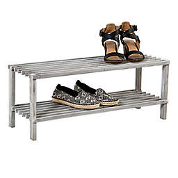 Honey-Can-Do® 2-Shelf Shoe Rack in Grey
