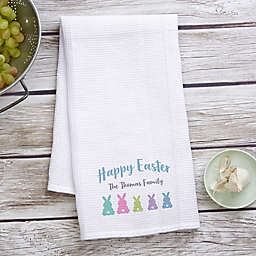 Easter Bunny Personalized Waffle Weave Kitchen Towel