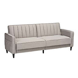 Baxton Studio Rainier Fabric Sleeper Sofa in Grey