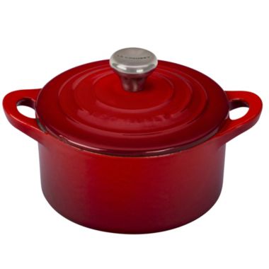 Le Creuset&reg; 0.33 qt. Mini Round Cocotte with Stainless Steel Knob in Cherry. View a larger version of this product image.