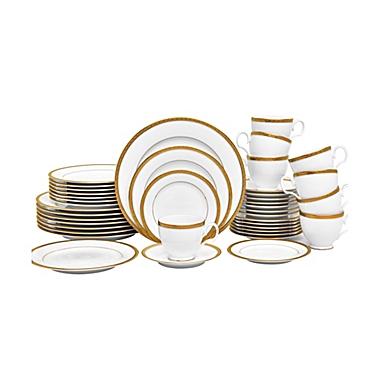 Noritake&reg; Charlotta Gold 60-Piece Dinnerware Set. View a larger version of this product image.