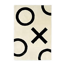 Nico & Yeye XO 4' x 6' Hand Loomed Area Rug in White/Black