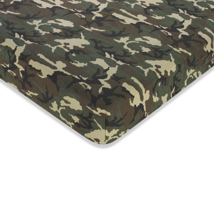 Sweet Jojo Designs Camo Fitted Sheet In Green Buybuy Baby