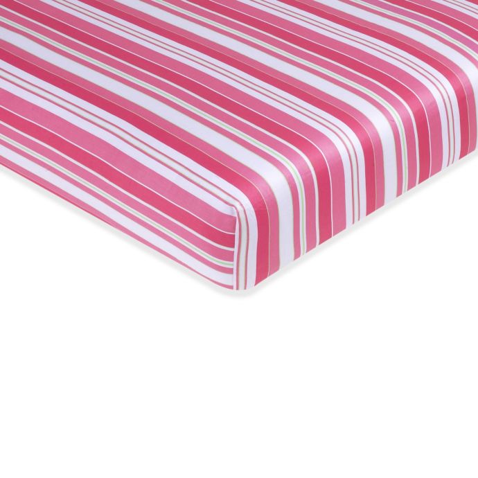 Sweet Jojo Designs Olivia Fitted Crib Sheet In Pink Stripe