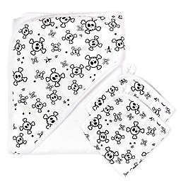 The Honest Company® 3-Piece Tossed Skulls Hooded Towel and Washcloth Set