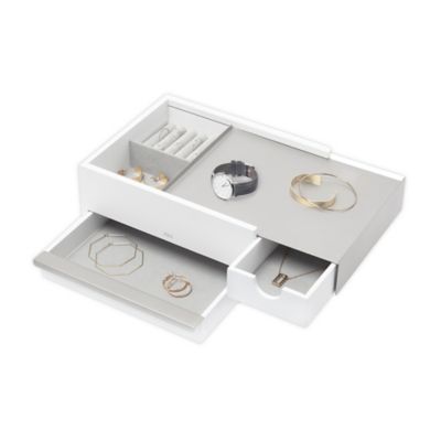 Umbra&reg; Stowit Jewelry Box in White/Nickel