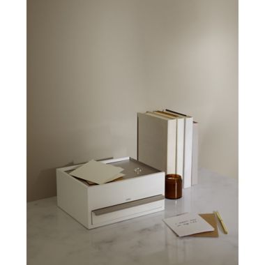 Helder op Zilver lus Umbra® Stowit Jewelry Box in White/Nickel | Bed Bath & Beyond