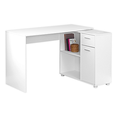 Monarch Specialties 46-Inch Computer Desk with Storage Cabinet in White. View a larger version of this product image.