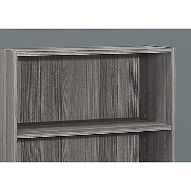 Monarch Specialties 3-Shelf Bookcase in Grey. View a larger version of this product image.