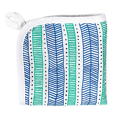 The Honest Company&reg; 3-Pack Teal Tribal Washcloths. View a larger version of this product image.