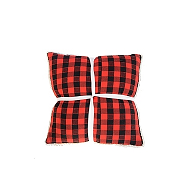 Cuddle Weather Square Throw Pillows in Red/Black (Set of 2). View a larger version of this product image.