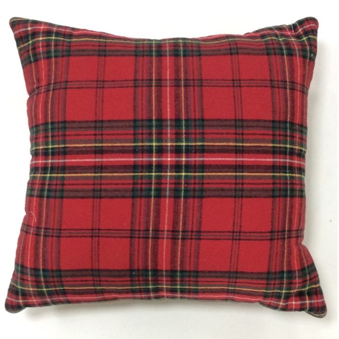Bee Willow Home Plaid Square Throw Pillow In Red Bed Bath