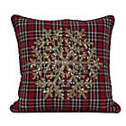 Alternate image 0 for Beaded Snowflake Plaid Square Throw Pillow in Red