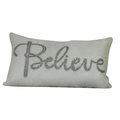 Beaded Believe Oblong Throw Pillow in 