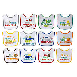 Neat Solutions&reg; 12-Pack Baby&#39;s 1st Year Holiday Bib Set
