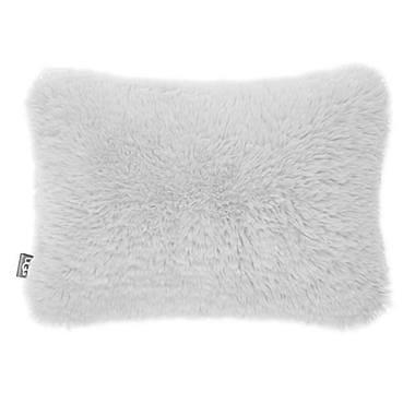 UGG&reg; Trixie Plush Oblong Throw Pillow in Glacier Grey. View a larger version of this product image.