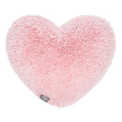 UGG&reg; Trixie Heart Plush Throw Pillow in Pink