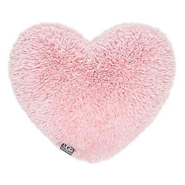 UGG&reg; Trixie Heart Plush Throw Pillow in Pink. View a larger version of this product image.