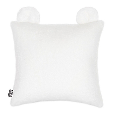 UGG&reg; Teddy Square Plush Throw Pillow in Snow. View a larger version of this product image.