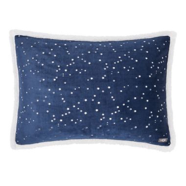 UGG&reg; Milo 3-Piece Reversible Full/Queen Comforter Set in Navy. View a larger version of this product image.