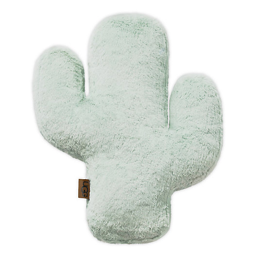 Alternate image 1 for UGG® Cactus Bloom Faux Fur Throw Pillow in Mint