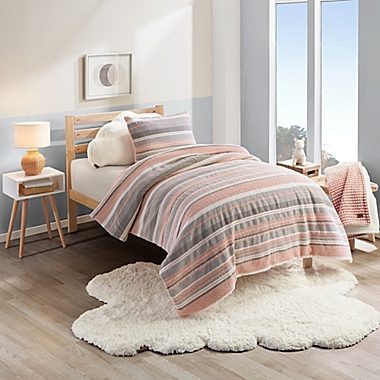 UGG&reg; Belinda 2-Piece Twin Comforter Set in Peach. View a larger version of this product image.