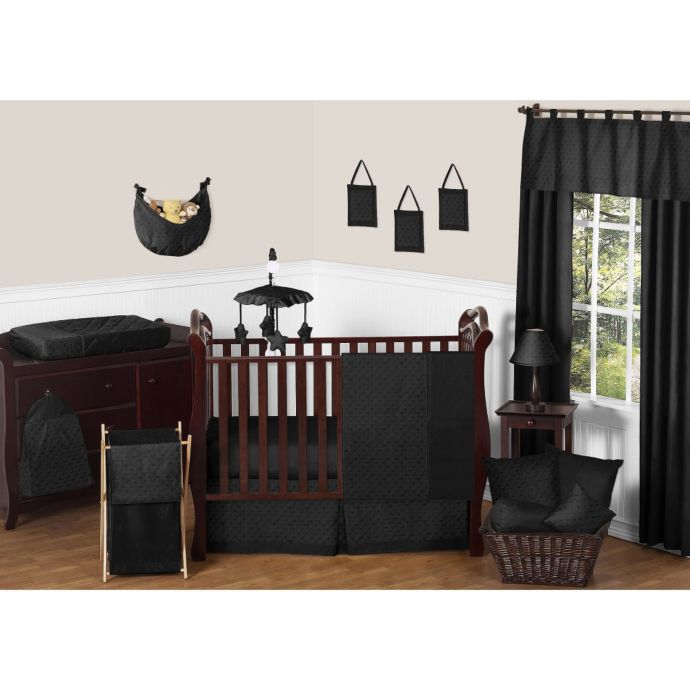 Sweet Jojo Designs Minky Dot 11 Piece Crib Bedding Set In Black