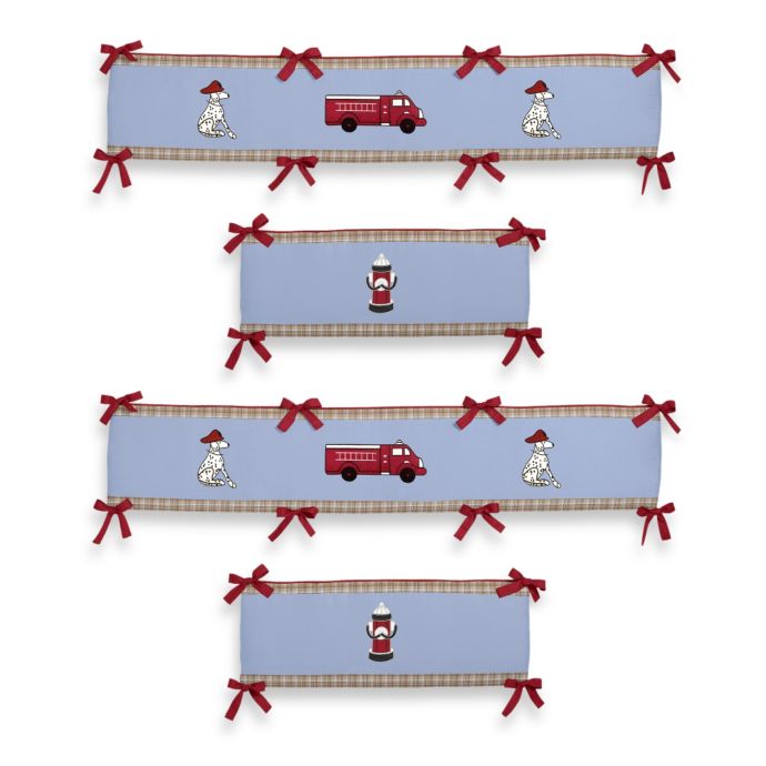 Sweet Jojo Designs Frankie S Fire Truck 4 Piece Crib Bumper