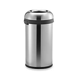 simplehuman® Brushed Stainless Steel Bullet Open 60-Liter Trash Can