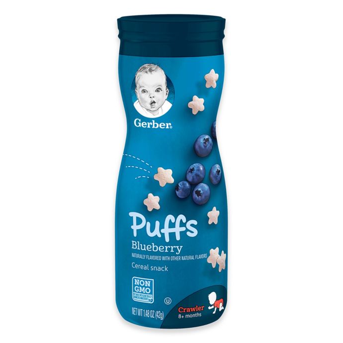 Gerber Graduates Puffs 1.48 oz. Organic Blueberries Canister | buybuy BABY