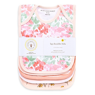 Burt&#39;s Bees Baby&reg; 5-Pack Tossed Succulent Organic Cotton Bibs in Pink. View a larger version of this product image.