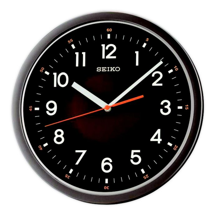 Seiko 12.25Inch Wall Clock in Black Bed Bath and Beyond Canada