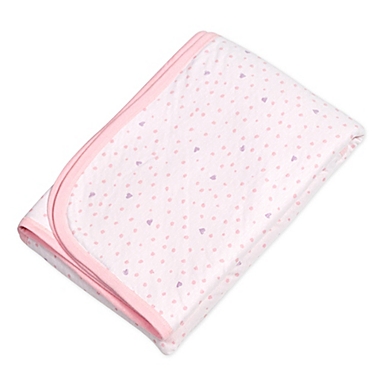 The Honest Company Love Dot Receiving Blanket in White/Pink. View a larger version of this product image.