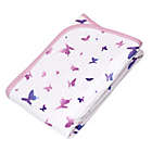 Alternate image 1 for The Honest Company Butterfly Receiving Blanket in White/Lavender