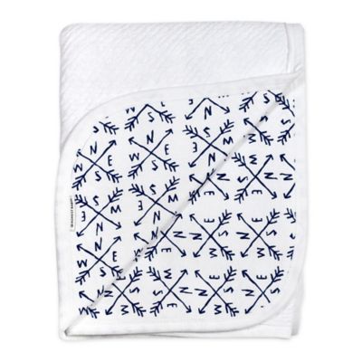 The Honest Company Honest Separates Organic Cotton Receiving Blanket in White/Blue