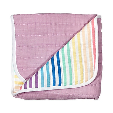 The Honest Company&reg; Rainbow Stripe Organic Cotton Quilted Blanket. View a larger version of this product image.