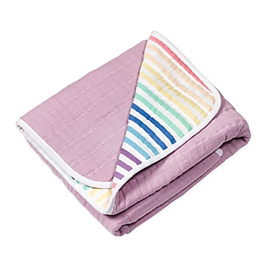 The Honest Company&reg; Rainbow Stripe Organic Cotton Quilted Blanket. View a larger version of this product image.