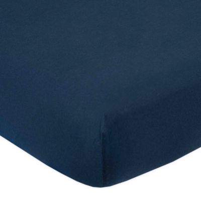 navy blue fitted crib sheet