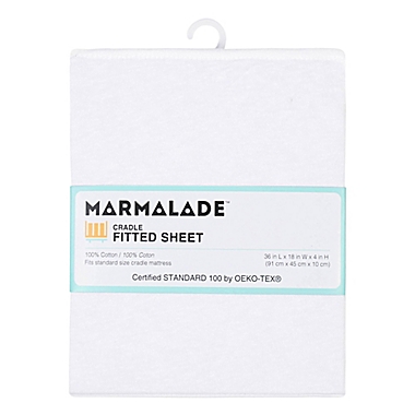 Marmalade&trade; Knit Cotton Fitted Cradle Sheet in White. View a larger version of this product image.