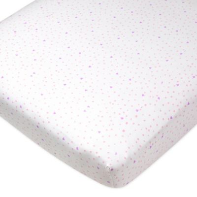 The Honest Company&reg; Love Dots Organic Cotton Fitted Crib Sheet in White/Pink