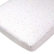 The Honest Company&reg; Love Dots Organic Cotton Fitted Crib Sheet in White/Pink