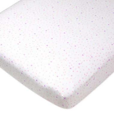 The Honest Company&reg; Love Dots Organic Cotton Fitted Crib Sheet in White/Pink. View a larger version of this product image.