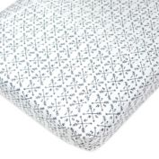 The Honest Company&reg; Compass Organic Cotton Fitted Crib Sheet in White/Blue