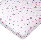 Alternate image 0 for The Honest Company&reg; Butterfly Organic Cotton Fitted Crib Sheet in White/Lavender
