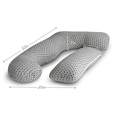 Pharmedoc&reg; Maternity Body Pillow in Grey Stars. View a larger version of this product image.