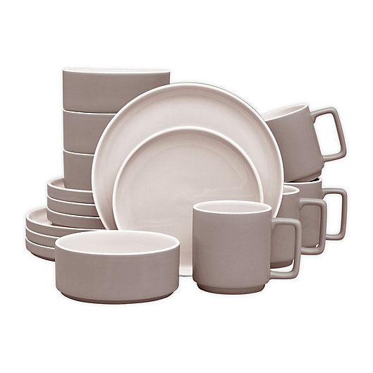 Alternate image 1 for Noritake® ColorTrio Stax 16-Piece Dinnerware Set in Clay