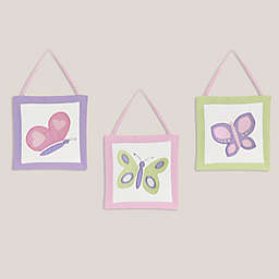 Sweet Jojo Designs® Butterfly 3-Piece Wall Hanging Set in Pink/Purple
