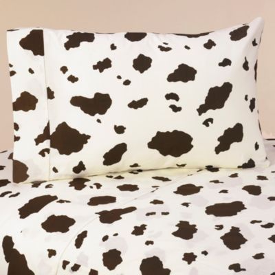 cow print crib sheet