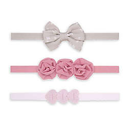 carter's® 3-Pack Heart Bow Headwraps in Pink/Grey
